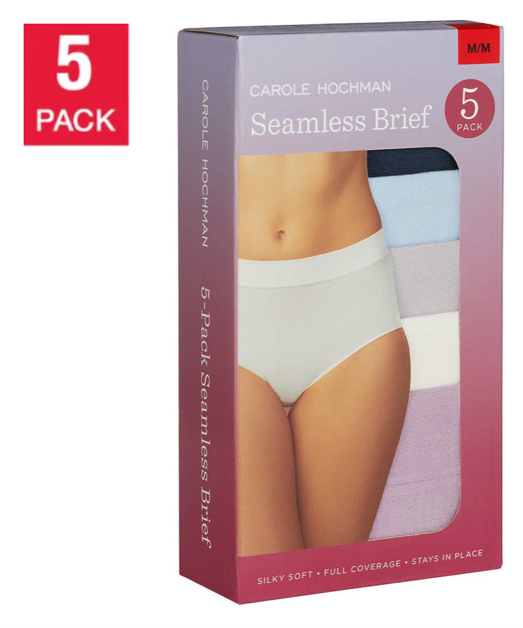 Carole Hochman Ladies' Seamless Brief - Assorted Colors (5-Pack)